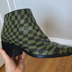 OOAK Hand Painted Leather Beatle Boots